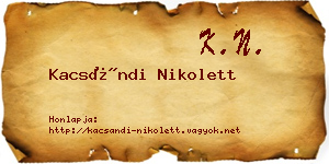 Kacsándi Nikolett névjegykártya