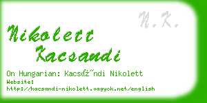 nikolett kacsandi business card